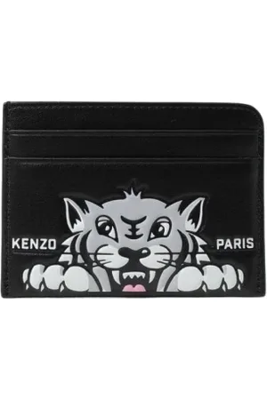 Kenzo Accessoires, Heren, Zwart, ONE Size, Leer, Leren kaarthouderportemonnee