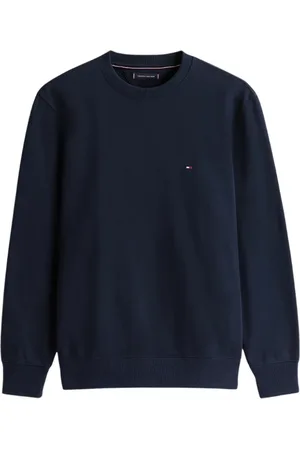 Tommy Hilfiger Sweatshirts & Hoodies, Heren, Blauw, L, Katoen, Blauwe Crewneck Sweatshirt met Geborduurd Logo