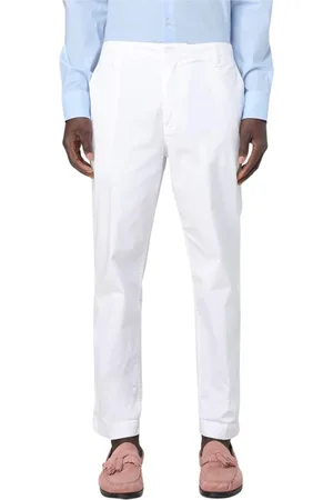 Dondup Broeken, Heren, Wit, W38, Katoen, Zand Katoenen Broek
