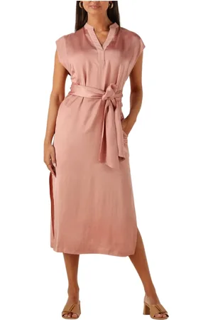 Twin-Set Kleedjes, Dames, Roze, S, Denim, Roze Jurk voor Zonnige Dagen