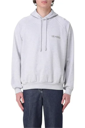 SUNNEI Sweatshirts & Hoodies, Heren, Grijs, S, Katoen, Blauwe Katoenen Hoodie