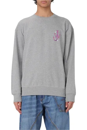J.W.Anderson Sweatshirts & Hoodies, Heren, Grijs, S, Katoen, Grijze Anchor Logo Sweatshirt Relaxed Fit