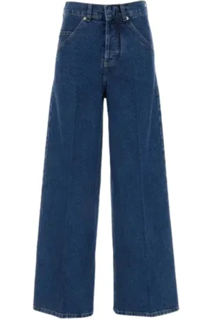 Serafini Jeans, Dames, Blauw, M, Katoen, Klassieke Blauwe Wijde Pijp Katoenen Jeans