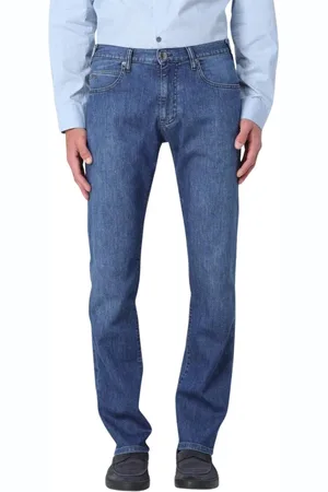 Emporio Armani Jeans, Heren, Blauw, W30, Katoen, Moderne Straight Leg Jeans