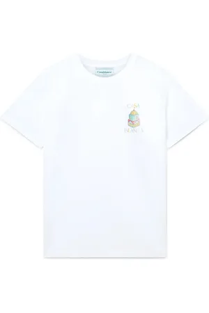 Casablanca Tops, Heren, Wit, S, Katoen, Artistieke Witte T-shirts en Polos