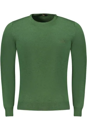 Roberto Cavalli Truien, Heren, Groen, L, Polyester, Groene Polyester Pullover