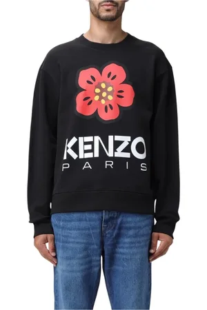 Kenzo Sweatshirts & Hoodies, Heren, Zwart, L, Katoen, Boke Flower Crew Neck Sweatshirt