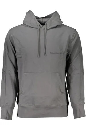 Calvin Klein Sweatshirts & Hoodies, Heren, Grijs, M, Katoen, Elegante Grijze Hoodie