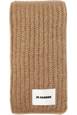 Jil Sander Accessoires, Heren, , ONE Size, Geribbeld Mohair Gebreide Sjaal