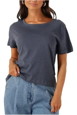 Modstrom Tops, Dames, Blauw, XL, Linnen, Blauw Holtmd T-shirt voor zonnige dagen