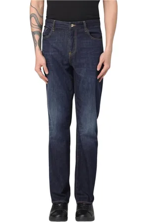 Armani Exchange Jeans, Heren, Blauw, W38, Katoen, Blauwe Straight Leg Jeans voor Mannen