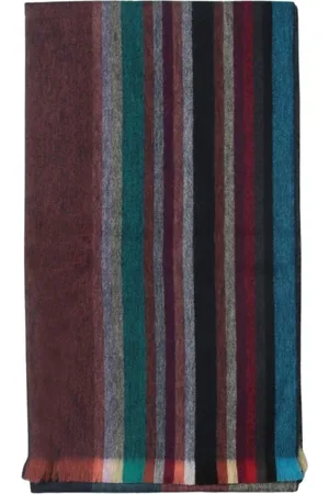 Paul Smith Accessoires, Heren, Veelkleurig, ONE Size, Wol, Gestreepte wollen sjaal