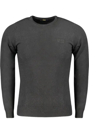 Roberto Cavalli Truien, Heren, Zwart, 2Xl, Zwarte longsleeve met geborduurd logo
