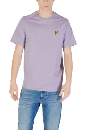 Lyle & Scott Tops, Heren, Paars, S, Katoen, Paarse Katoenen T-shirt