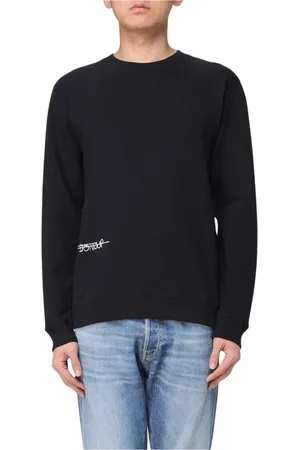 Dondup Sweatshirts & Hoodies, Heren, Zwart, 2Xl, Katoen, Zwarte Crew Neck Sweatshirt Relaxte Pasvorm
