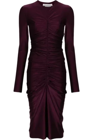 Serafini Kleedjes, Dames, Paars, M, Polyester, Paarse Lycra Jurk
