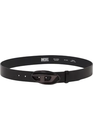 Diesel Accessoires, Heren, Zwart, 90 CM, Leer, Gunmetal Gesp Leren Riem