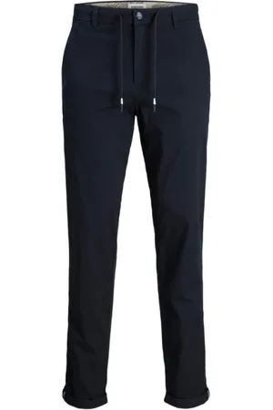 JACK & JONES Broeken, Heren, Blauw, W34 L32, Katoen, Navy Blauwe Tapered Chino Broek