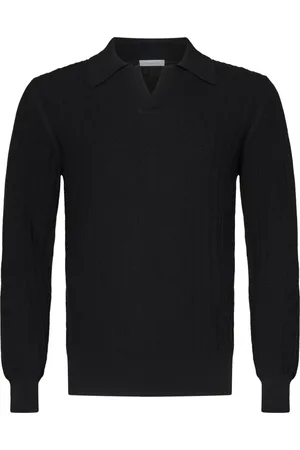 Malo Sweatshirts & Hoodies, Heren, Zwart, XL, Katoen, Zwart Herringbone Sweatshirt Ss 25