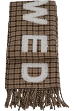 Max Mara Accessoires, Dames, Bruin, ONE Size, Wol, Mode Sjaal in Kameelruit Stijl