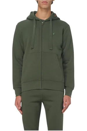 save the duck Sweatshirts & Hoodies, Heren, Groen, L, Katoen, Groene Zip Up Katoenen Hoodie Sweatshirt