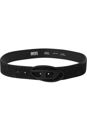 Diesel Accessoires, Heren, Zwart, 100 CM, Katoen, Zwart Ovaal Gesp Riem