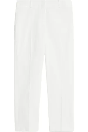 Max Mara Broeken, Dames, Wit, 2Xs, Katoen, Witte katoenen gabardine slim fit broek