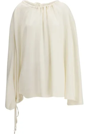 GABRIELA HEARST Blouses & Shirts, Dames, Wit, M, Asymmetrische Top met Roségouden Charms