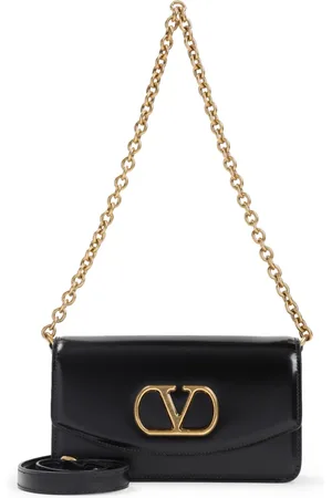 VALENTINO GARAVANI Tassen, Dames, Zwart, ONE Size, Leer, Zwarte Leren Handtas Elegante Stijl