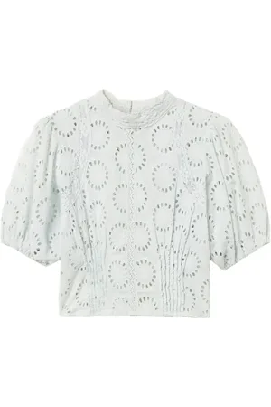 Twin-Set Blouses & Shirts, Dames, Groen, XS, Groene Shirt met Kant en Ballonmouwen
