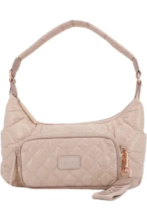 Liu Jo Tassen, Dames, Roze, ONE Size, Nylon, Gewatteerde Schoudertas met Ritssluiting