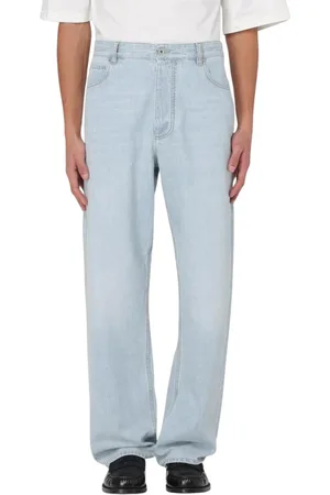 Bottega Veneta Jeans, Heren, Blauw, L, Katoen, Lichtblauwe Relaxed Fit Jeans