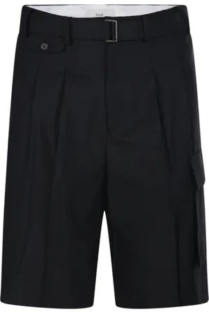 DUNST Korte broeken, Heren, Zwart, M, Wol, Zwarte Multipocket Bermuda Shorts