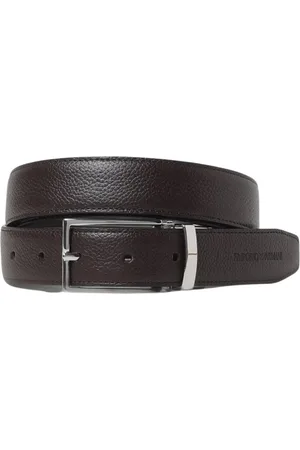 Emporio Armani Accessoires, Heren, Bruin, ONE Size, Leer, Klassieke Omkeerbare Leren Riem Bruin