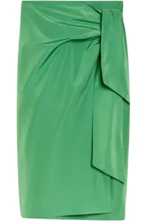 Max Mara Rokken, Dames, Groen, S, Tule, Wikkeltule rok Narsete model