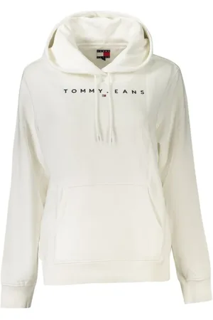 Tommy Hilfiger Sweatshirts & Hoodies, Dames, Wit, L, Katoen, Witte Katoenen Dames Sweater Hoodie