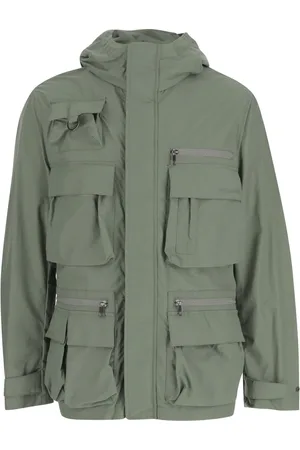 Woolrich Jassen, Heren, Groen, L, Katoen, Katoenmix Hoodie Jas Groen