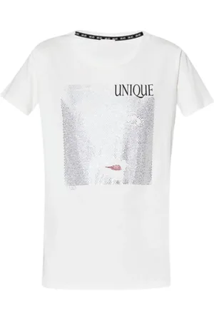 Liu Jo Tops, Dames, Wit, XL, Katoen, Witte T-shirt met Strass