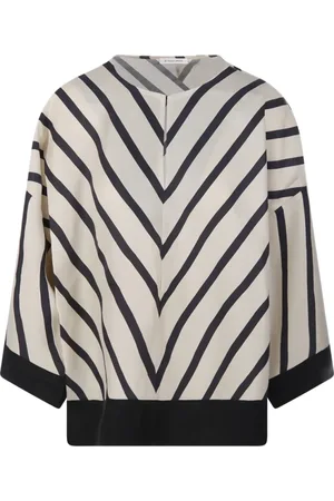 By Malene Birger Blouses & Shirts, Dames, Wit, S, Diagonale Streep Top