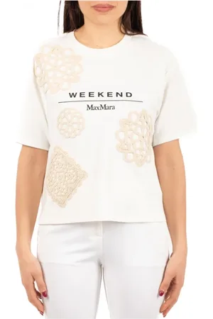 Max Mara Tops, Dames, Wit, L, Casual T-shirt voor het