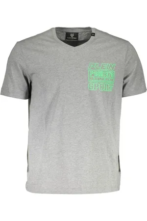 Philipp Plein Tops, Heren, Grijs, XL, Katoen, Grijze Katoenen Heren T-shirt