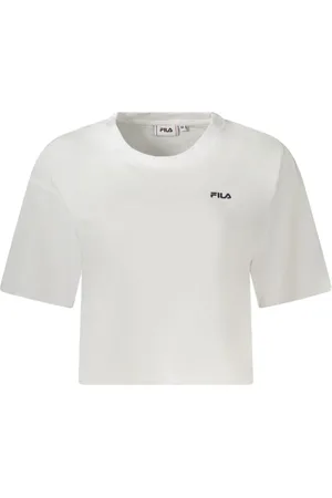 Fila Tops, Dames, Wit, XS, Katoen, Witte Katoenen T-shirt met Logoprint