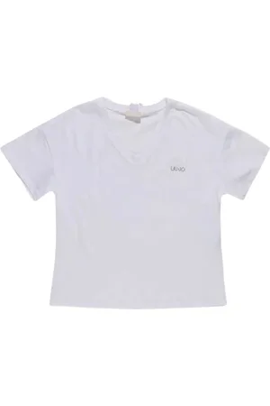 Liu Jo Tops, Dames, Wit, L, Katoen, Modieuze V-hals katoenen T-shirt