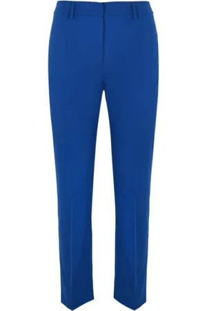 Max Mara Broeken, Dames, Blauw, S, Katoen, Cecco Katoenen Sigarettenbroek Blauw
