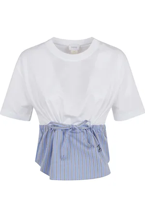 Patou Tops, Dames, Veelkleurig, M, Katoen, Witte T-shirt voor vrouwen