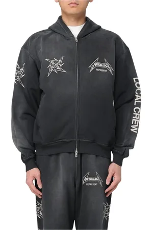 Represent Sweatshirts & Hoodies, Heren, Zwart, S, Katoen, Lokale Crew Zip Up Hoodie