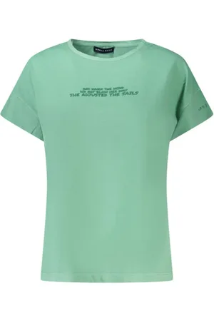 North Sails Tops, Dames, Groen, M, Katoen, Groene Katoenen Embossed Logo T-Shirt