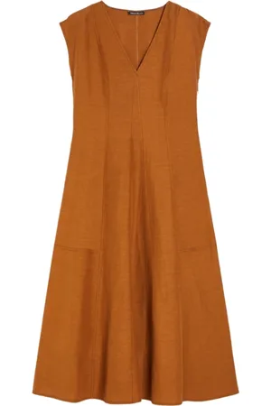 pennyblack Kleedjes, Dames, Bruin, S, Linnen, Linnen en Viscose Jurk Donare