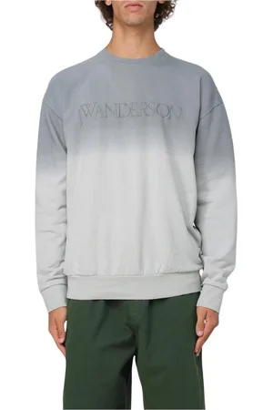 J.W.Anderson Sweatshirts & Hoodies, Heren, Grijs, XL, Katoen, Lila Ombre Crewneck Sweatshirt