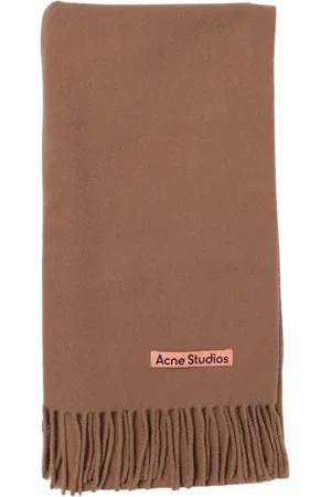 Acne Studios Accessoires, Heren, Bruin, ONE Size, Wol, Luxe Wol Sjaal Zwart